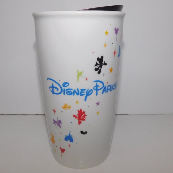 2015 Starbucks Disney Parks Ceramic Travel Tumbler Mug w lid 12oz - Picture 6 of 9